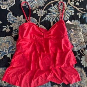Bright coral tankini